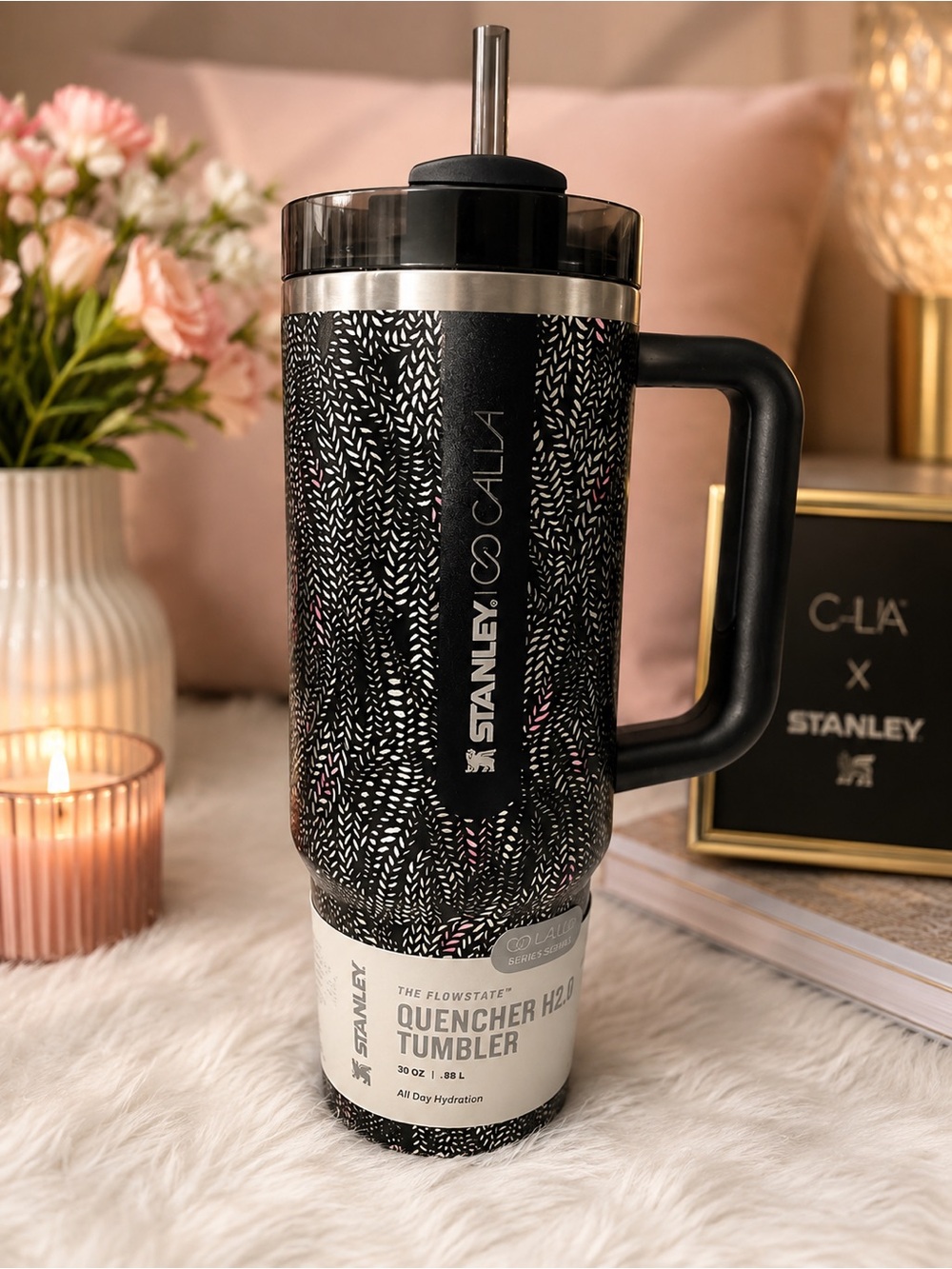 Stanley x CALIA 30 oz Quencher H2.0 FlowState Black Serpent NWT Limited Edition